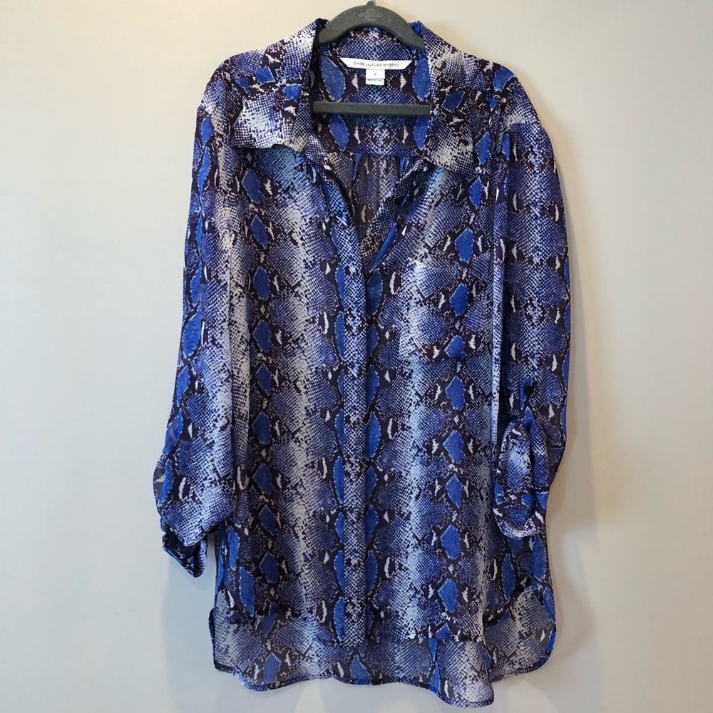 Dianne Von Furstenberg Silk Snake Blouse